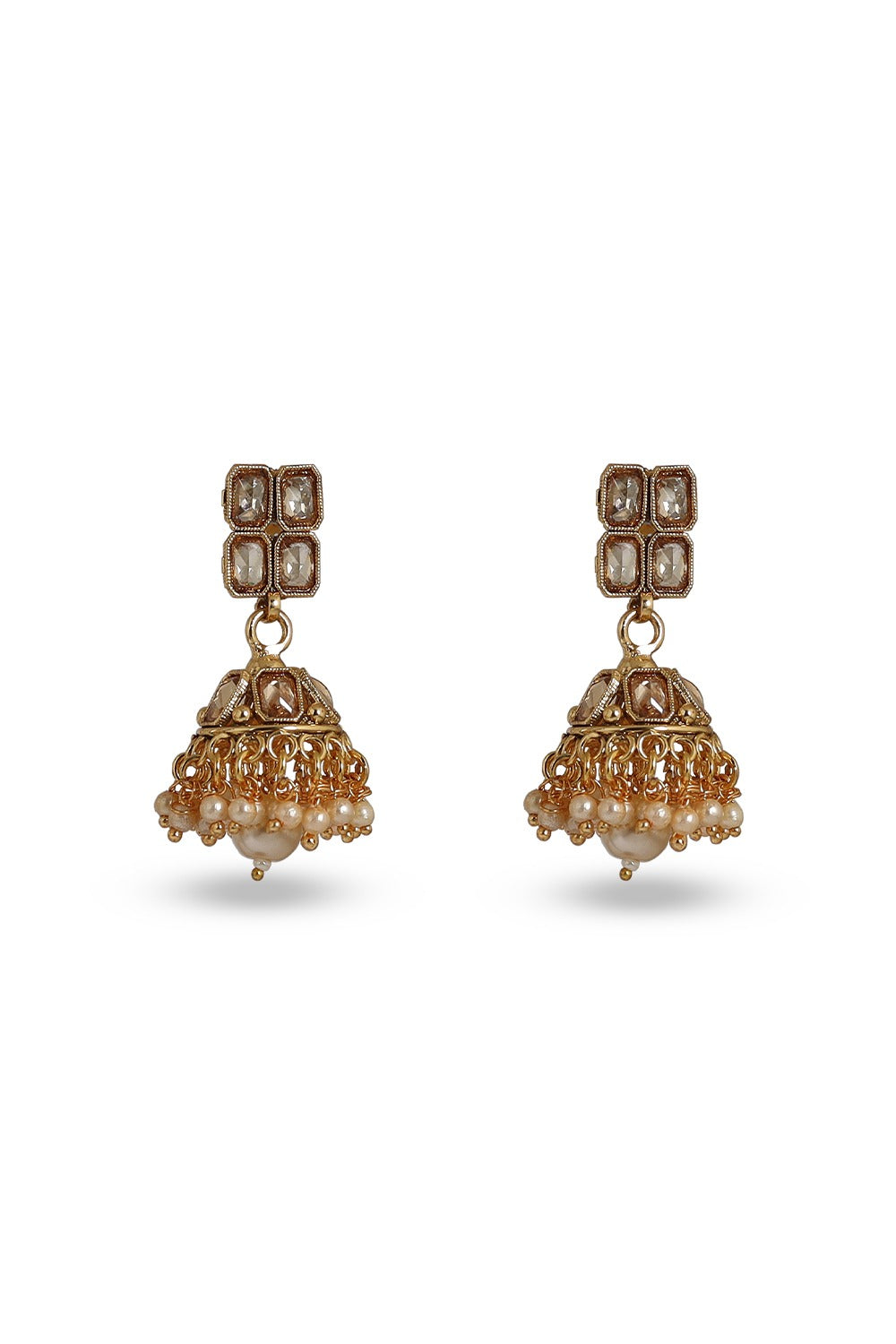 Kundan Choker with Beaded Tikka & Cluster Jhumkas