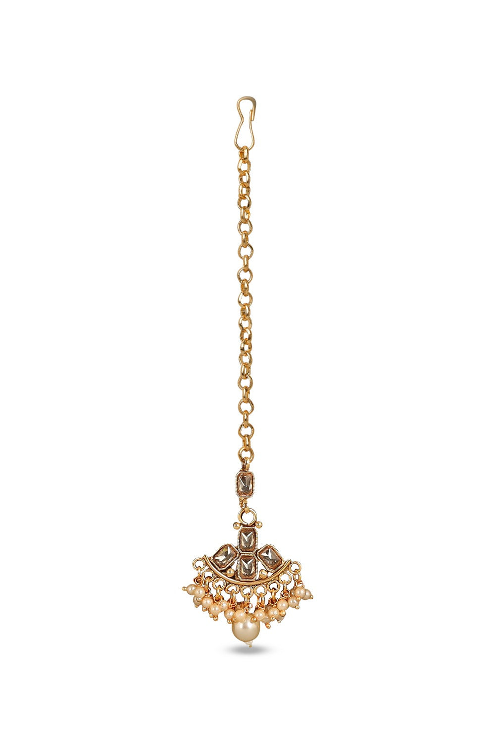 Kundan Choker with Beaded Tikka & Cluster Jhumkas